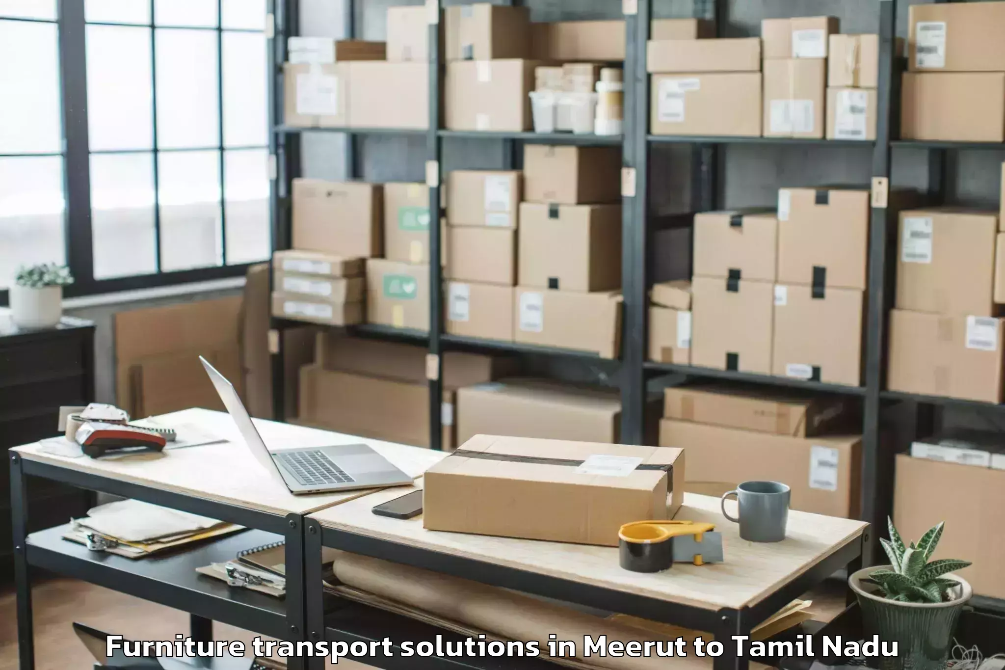 Get Meerut to Kamarajar Port Furniture Transport Solutions